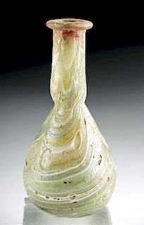 Roman Marbled Glass Ampulla Bottle