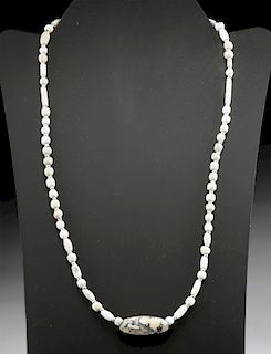Sumerian Faience & Glass Bead Necklace