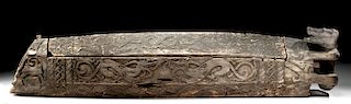 Early 20th C. Iban Dayak Wood Coffin - "Dragon Dog"