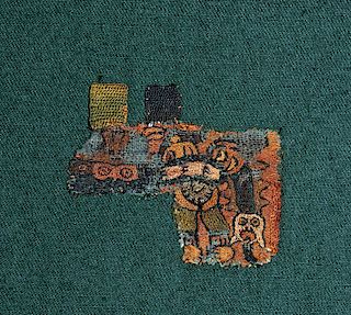 Paracas Textile Fragment - Warrior w/ Trophy Heads