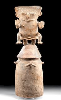 Large Rio Magdalena Pottery Human Lidded Funerary Urn