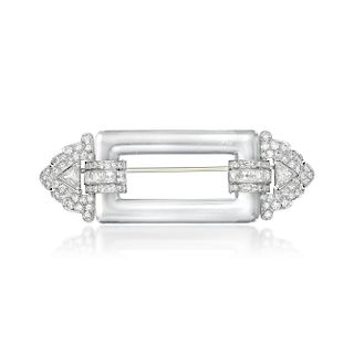 Cartier Art Deco Rock Crystal and Diamond Brooch