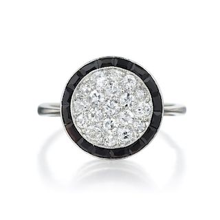 Cartier Art Deco Diamond and Onyx Ring