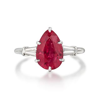 Cartier 3.38-Carat Fine Burmese Unheated Ruby Ring
