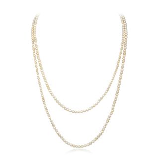 Natural Saltwater Pearl Long Strand Necklace