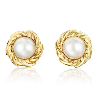 Cultured Mabe Pearl Earrings