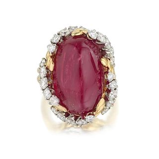 Van Cleef & Arpels Burmese Unheated Ruby and Diamond Ring