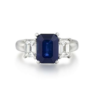 2.35-Carat Sapphire and Diamond Ring