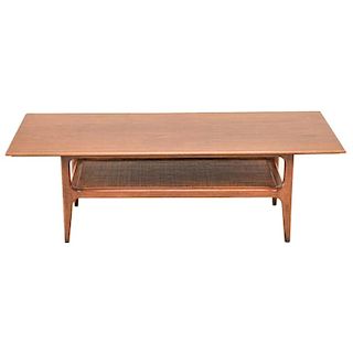 Danish Modern Style Walnut Coffee Table w Shelf