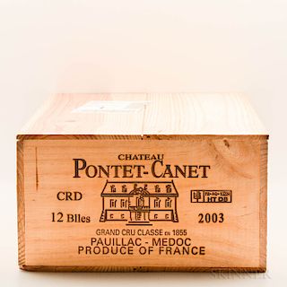 Chateau Pontet Canet 2003, 12 bottles (owc)
