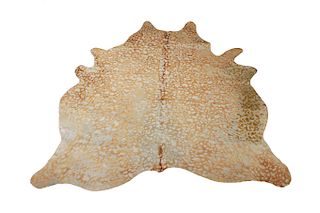 Beige & White Spotted Cowhide Rug 6' 11" x 7' 5"