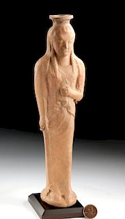Greek Archaic Terracotta Alabastron - Female Kore