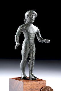 Etruscan Solid Bronze Statuette of a Kouros
