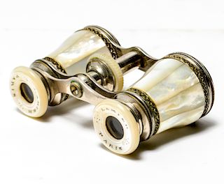 French Lamier Mother of Pearl Opera Glasses