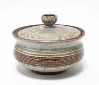 Karen Karnes Stoneware Art Pottery Covered Dish