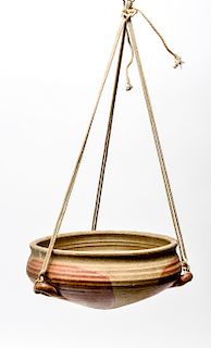 Karen Karnes Stoneware Art Pottery Hanging Basket