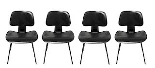 Eames for Herman Miller Black DCW Chairs, 4