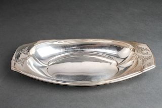 American Silver Engraved Oblong Bread Tray