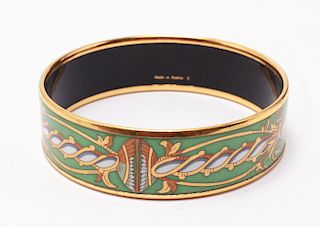 Hermes Paris Painted Enamel Bangle Bracelet