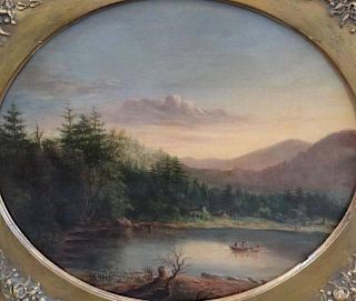 HART, W.M. Oil On Canvas. Hudson River (?) Scene.