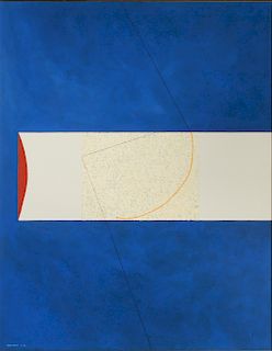 Evan Asato "Composition in Blue" Acrylic on Canvas