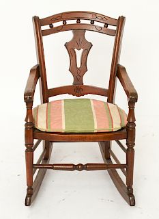 Eastlake Child's Rocking Chair w Caned Seat