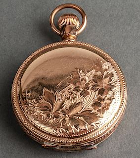 A.W. Waltham Gold-Plated Hunter Case Pocket Watch