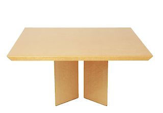 Modern Bird's Eye Maple 2-Pedestal Dining Table