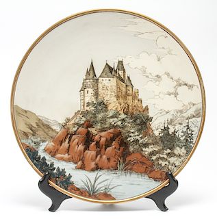 Mettlach German Pottery "Castle" Charger 1108