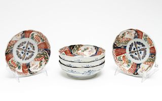 Japanese Imari Porcelain Round Bowls, Set of 5