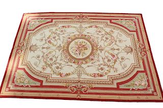 Aubusson-Manner Carpet, 10' x 14'
