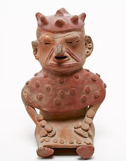 Pre-Columbian Manner Quimbaya Clay Whistling Jar