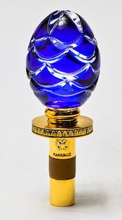Faberge Imperial Collection Blue Egg Glass Stopper