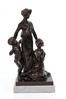 Georges Flamand "Mutualite" Bronze Sculpture