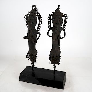 Ethnic Group of Two Figures, Bronze