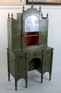 English Decorated Painted Side Cabinet