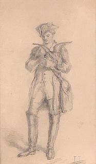18th/19thc. Drawing, Revolutionary War Soldier