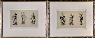 Pair of French Neoclassical Lithographs