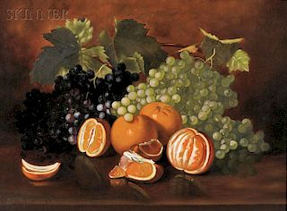 C.A. Tillinghast (American, fl. circa 1888)    Oranges and Grapes