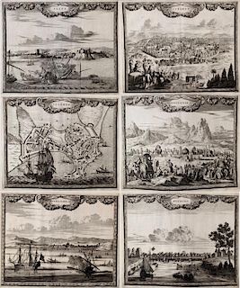 Six Topographical Engravings by Carel Allard