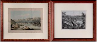 Two Framed Prints,Views of New York and Virginia,19thc.