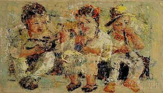 Jose Salazar Ruiz Esparza (Mexican, b. 1926)      The Three Little Musicians (The Artist's Children).