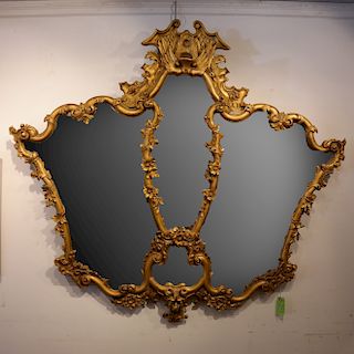 Cartouche Triptych Gilt Mirror