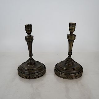 Pair of Silver Plate Candlesticks