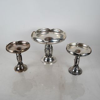 Group of 3 Woodside Sterling Co. Compotes