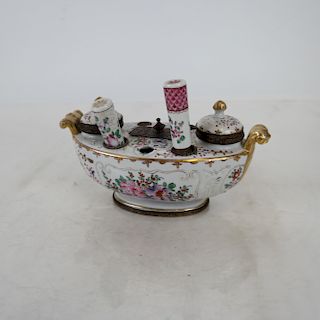 Continental Porcelain Encrier (Inkwell)