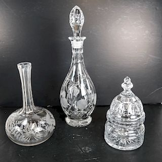 Group of Crystal and Glass, Three Pieces