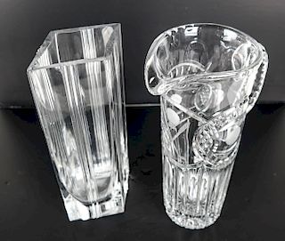 Tall Crystal Vase & A Pitcher