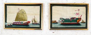 Chinese Export: Figures, Boats- Paintings