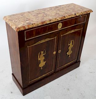 Empire Marble Top Server/Cabinet